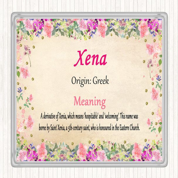 Xena Name Meaning Coaster Floral