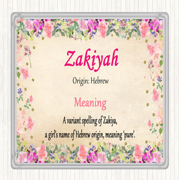 Zakiyah Name Meaning Coaster Floral