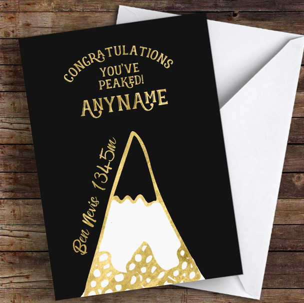 Ben Nevis Gold Style Congratulations Personalised Greetings Card