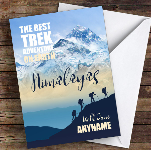 Trek Himalayas Well Done Personalised Greetings Card