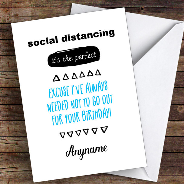 Social Distancing The Perfect Excuse Coronavirus Quarantine Greetings Card