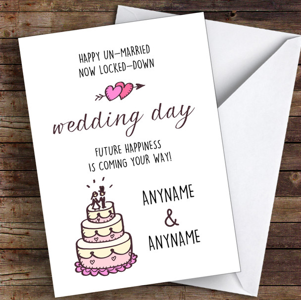 Happy Unmarried Now Locked Down Wedding Day Coronavirus Quarantine Card