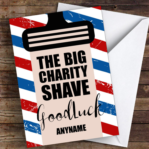 Big Charity Head Shave Good Luck Personalised Good Luck Card