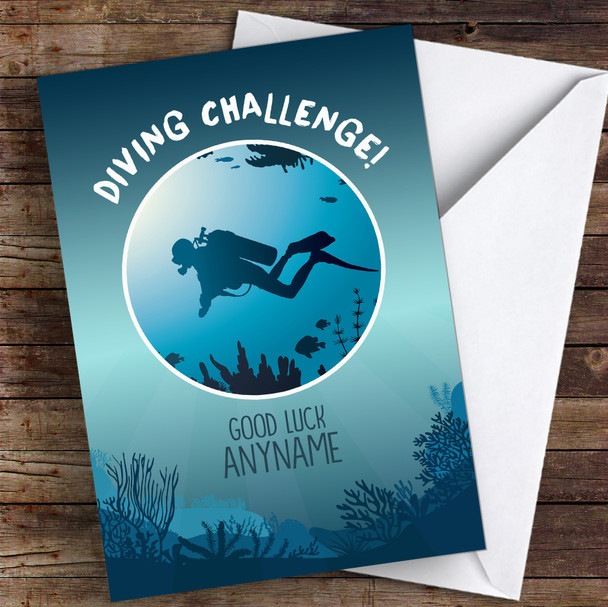 Scuba Diving Challenge Good Luck Personalised Good Luck Card