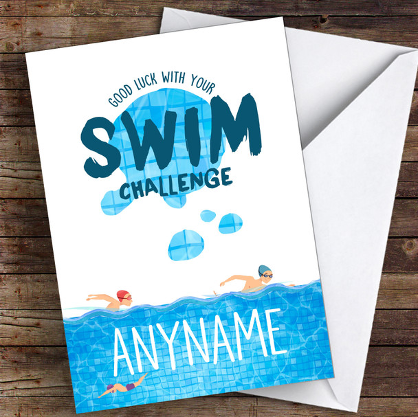 Swim Challenge Good Luck Personalised Good Luck Card