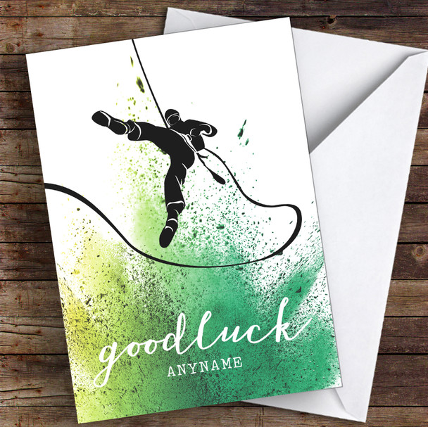 Abseiling Good Luck Personalised Good Luck Card