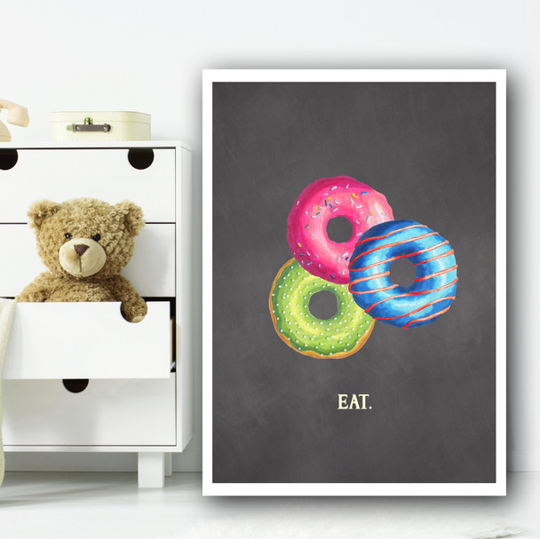 Eat Chalk Cake Children's Nursery Bedroom Wall Art Print