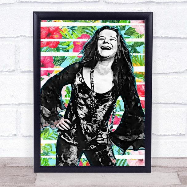 Janis Joplin Flower Funky Framed Wall Art Print