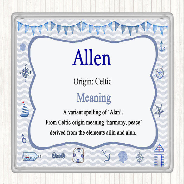 Allen Name Meaning Coaster Nautical