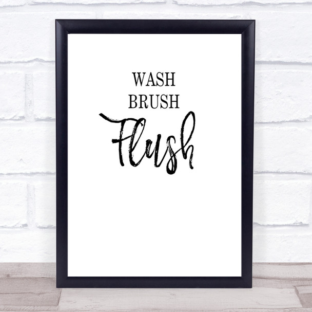 Bathroom Toilet Wash Brush Flush Quote Typogrophy Wall Art Print Bathroom Toilet Wash Brush Flush Quote Typogrophy Wall Art Print