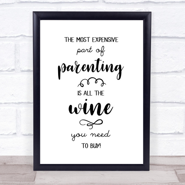 The Most Expensive Part Of Parenting Quote Typogrophy Wall Art Print