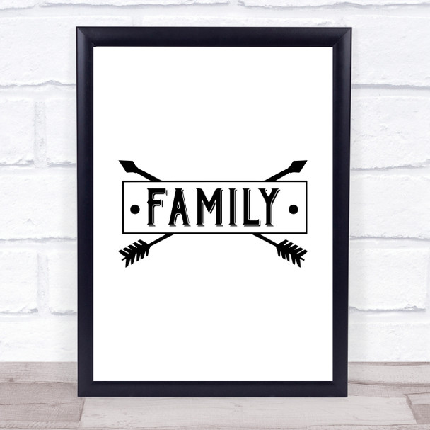 Family Sign Quote Typogrophy Wall Art Print