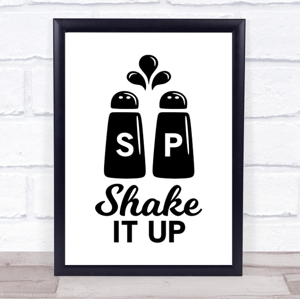 Shake It Up Salt Pepper Kitchen Quote Typogrophy Wall Art Print