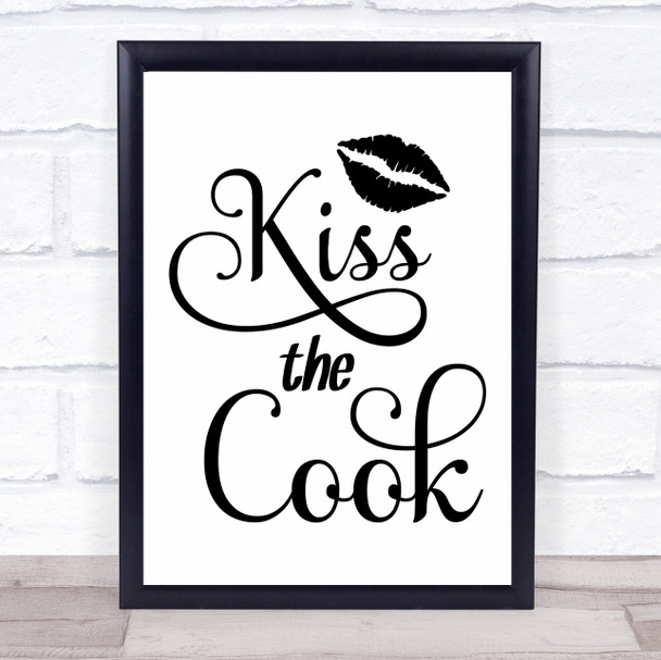 Kiss The Cook Kitchen Quote Typogrophy Wall Art Print