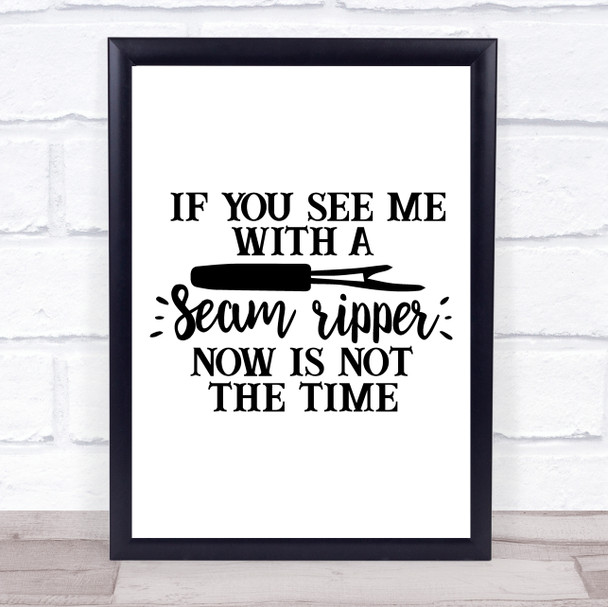 Funny Seam Ripper Sewing Quote Typogrophy Wall Art Print