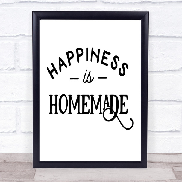 Happiness Is Homemade Craft Quote Typogrophy Wall Art Print