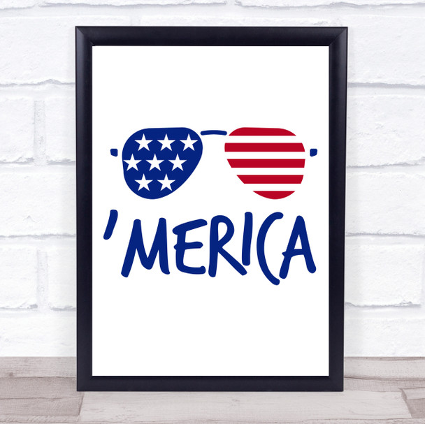 July 4Th America Quote Typogrophy Wall Art Print