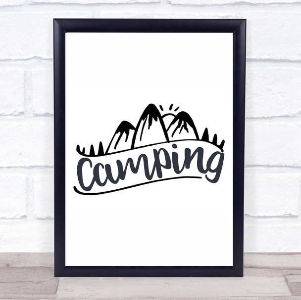 Camping Quote Typogrophy Wall Art Print