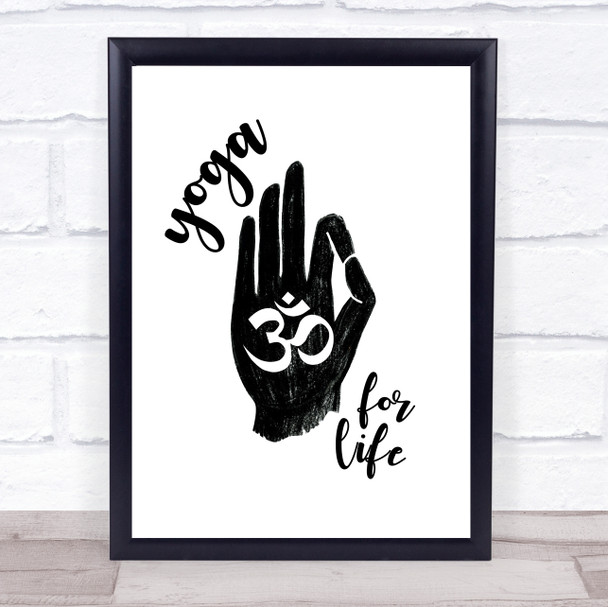 Yoga Om Hand Quote Typogrophy Wall Art Print
