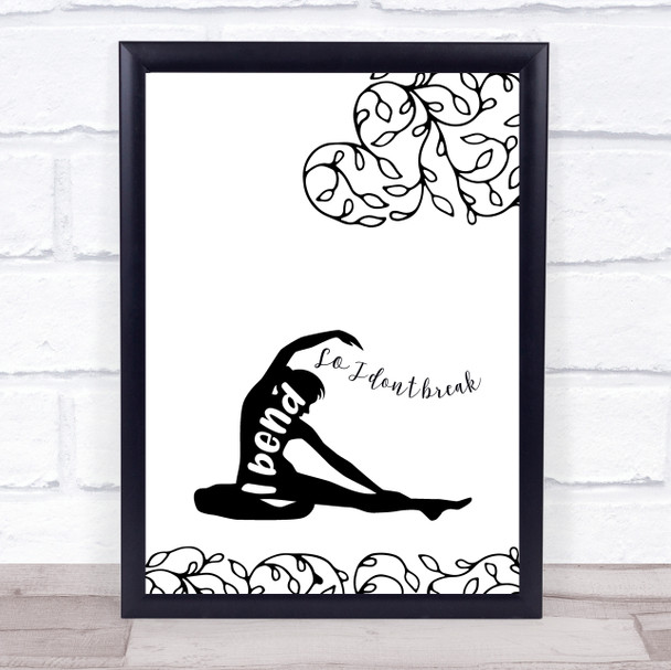 Yoga Quotes Silhouette & Beautiful Leaves Don't Break Quote Typogrophy Print