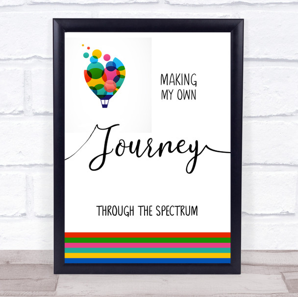 Autism Journey Through The Spectrum Balloon Quote Typogrophy Wall Art Print