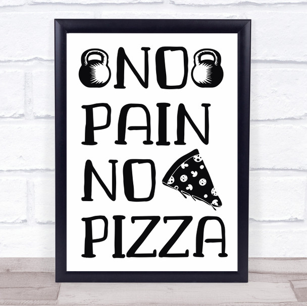 Funny Diet Gym Fitness Pizza Quote Typogrophy Wall Art Print