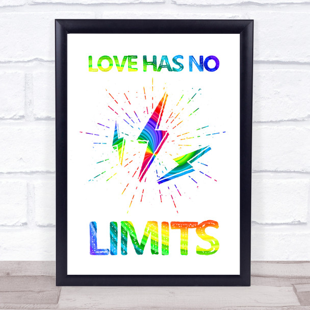 Gay Pride Love Has No Limits Quote Typogrophy Wall Art Print