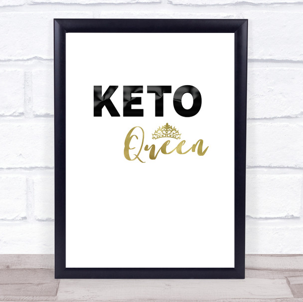 Keto Queen Quote Typogrophy Wall Art Print