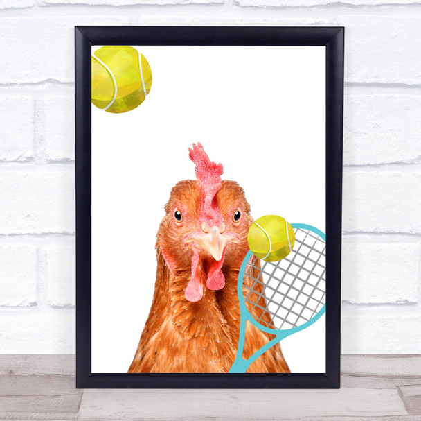 Chicken Tennis Decorative Wall Art Print