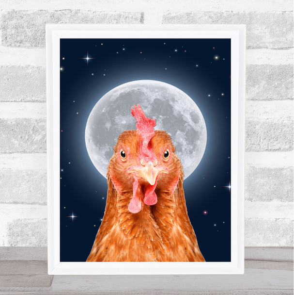 Space Chicken Decorative Wall Art Print