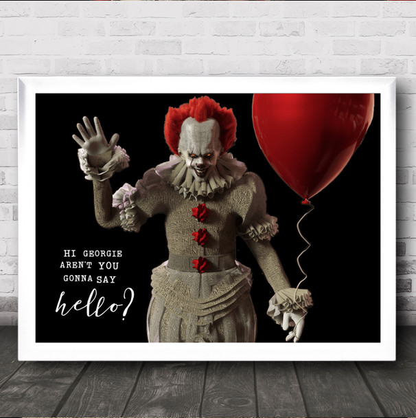 It Clown Georgie Gonna Say Hello Decorative Wall Art Print