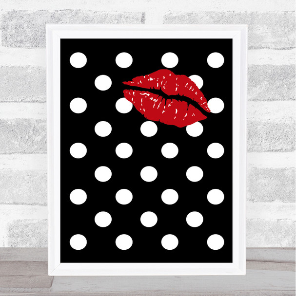 Lips On Spots Decorative Wall Art Print