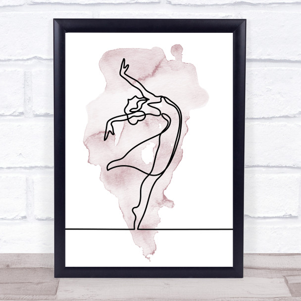 Watercolour Line Art Ballet Dancer Decorative Wall Art Print