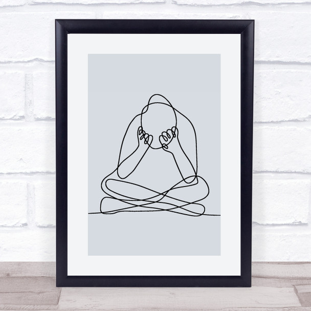 Colour Block Line Art Depression Decorative Wall Art Print