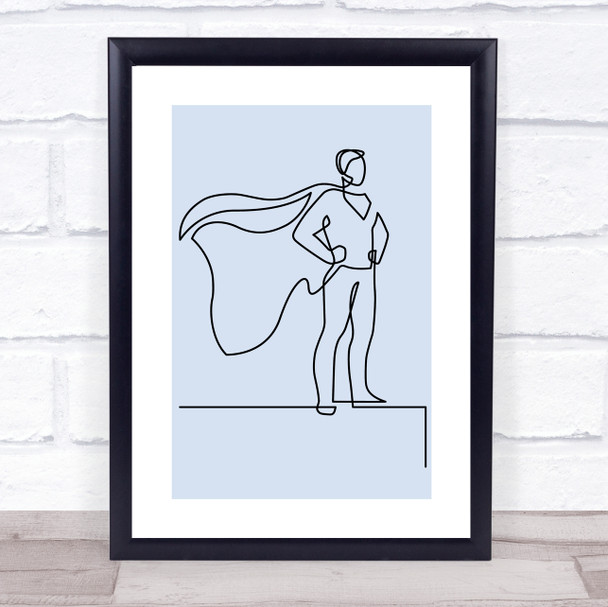 Colour Block Line Art Superhero Decorative Wall Art Print