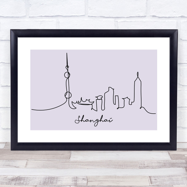 Block Colour Line Art Shanghai Decorative Wall Art Print