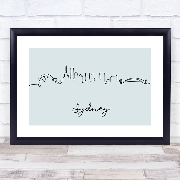 Block Colour Line Art Sydney Decorative Wall Art Print