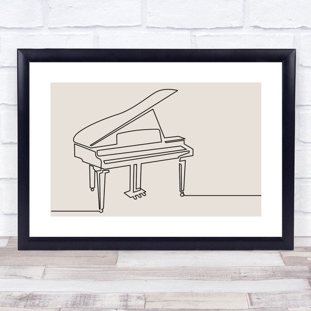 Block Colour Line Art Piano Decorative Wall Art Print