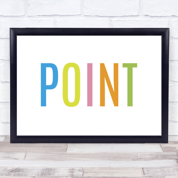 Tennis Point Modern Word Art Decorative Wall Art Print