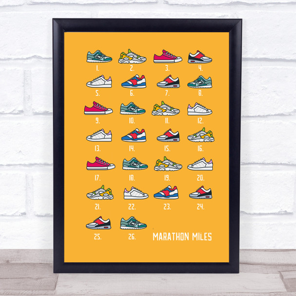 Marathon Miles 26 Trainers Decorative Wall Art Print