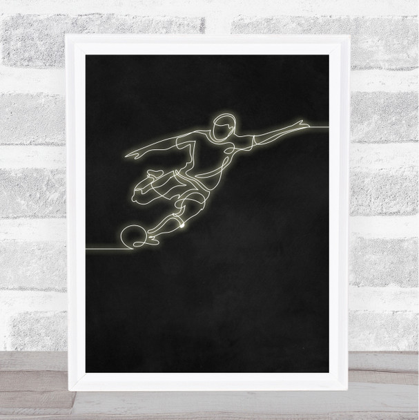 Glow Effect Footballer Decorative Wall Art Print