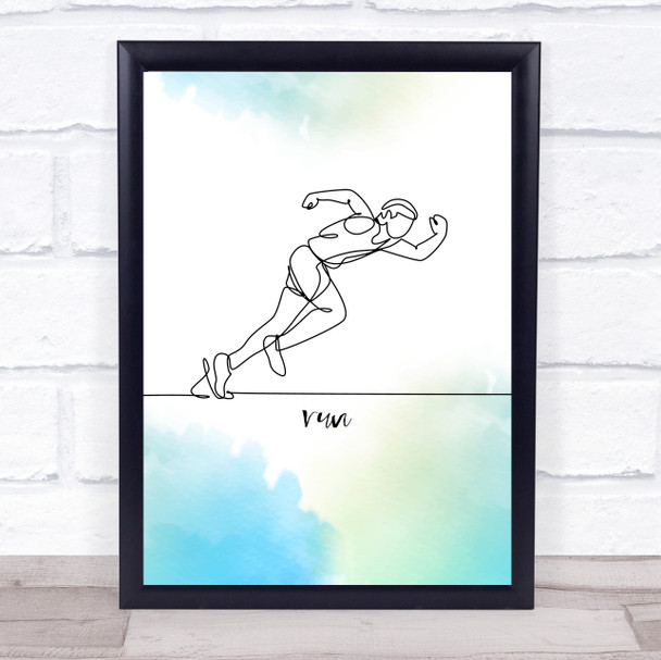 Run Watercolour Decorative Wall Art Print