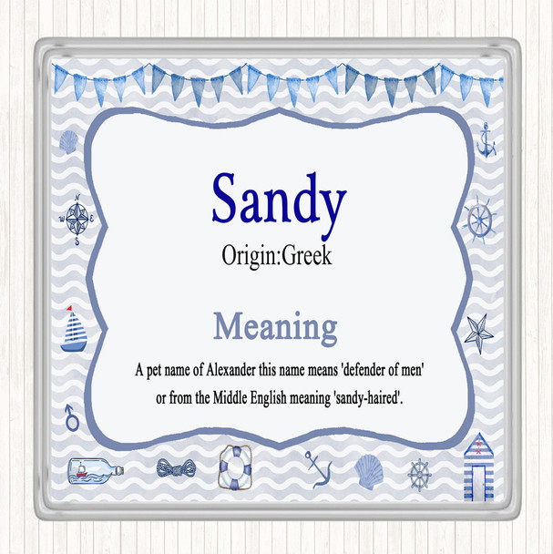 Sandy Name Meaning Coaster Nautical