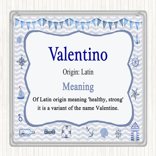 Valentino Name Meaning Coaster Nautical