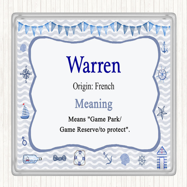 Warren Name Meaning Coaster Nautical
