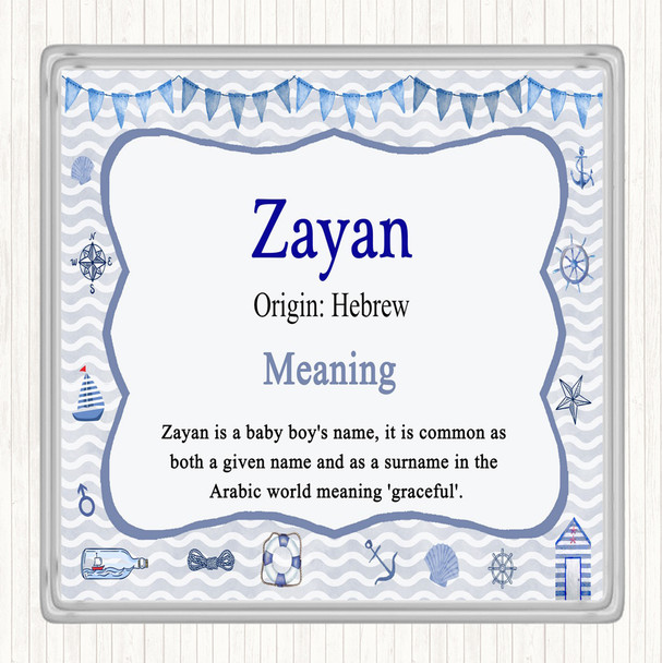 Zayan Name Meaning Coaster Nautical