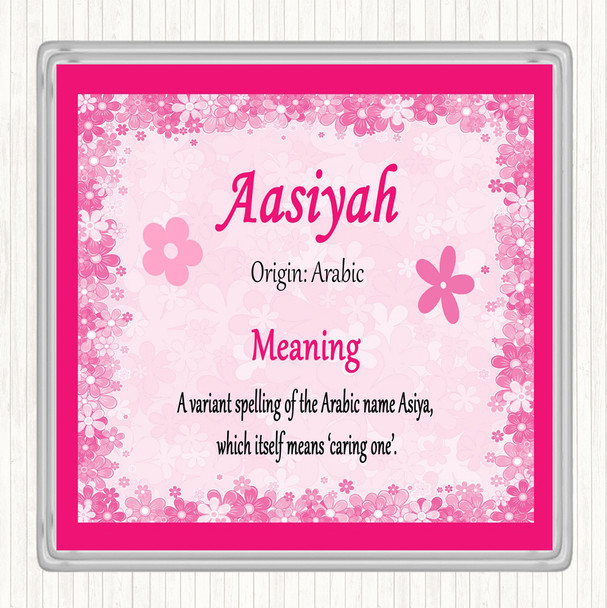 Aasiyah Name Meaning Coaster Pink