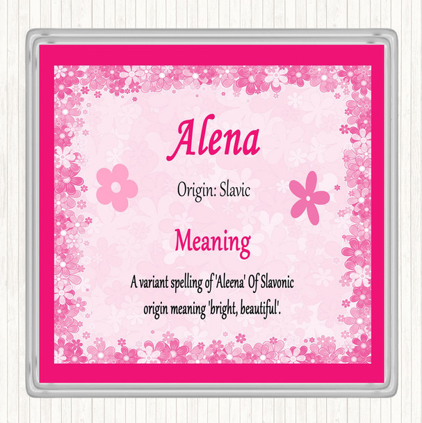 Alena Name Meaning Coaster Pink
