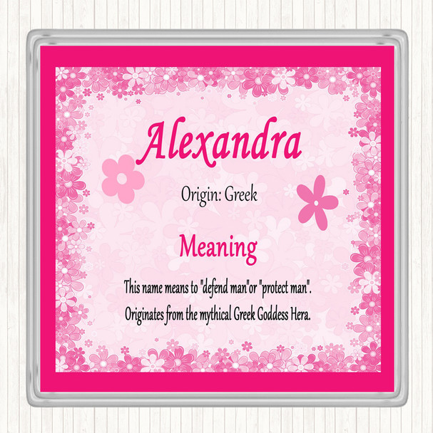 Alexandra Name Meaning Coaster Pink