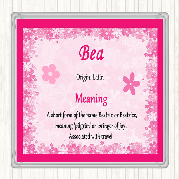 Bea Name Meaning Coaster Pink